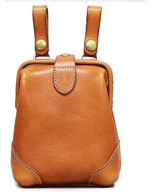 Amazon Porco Rosso 口枠ベルトポーチ オリジナル栃木レザー 日本製 本革 受注生産 キャメル Porco Rosso ポルコロッソ ウエストバッグ