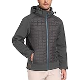 Little Donkey Andy Men's Lightweight Insulated Hybrid Jacket for Hiking Running Ski Thermal Warm with Removable Hood