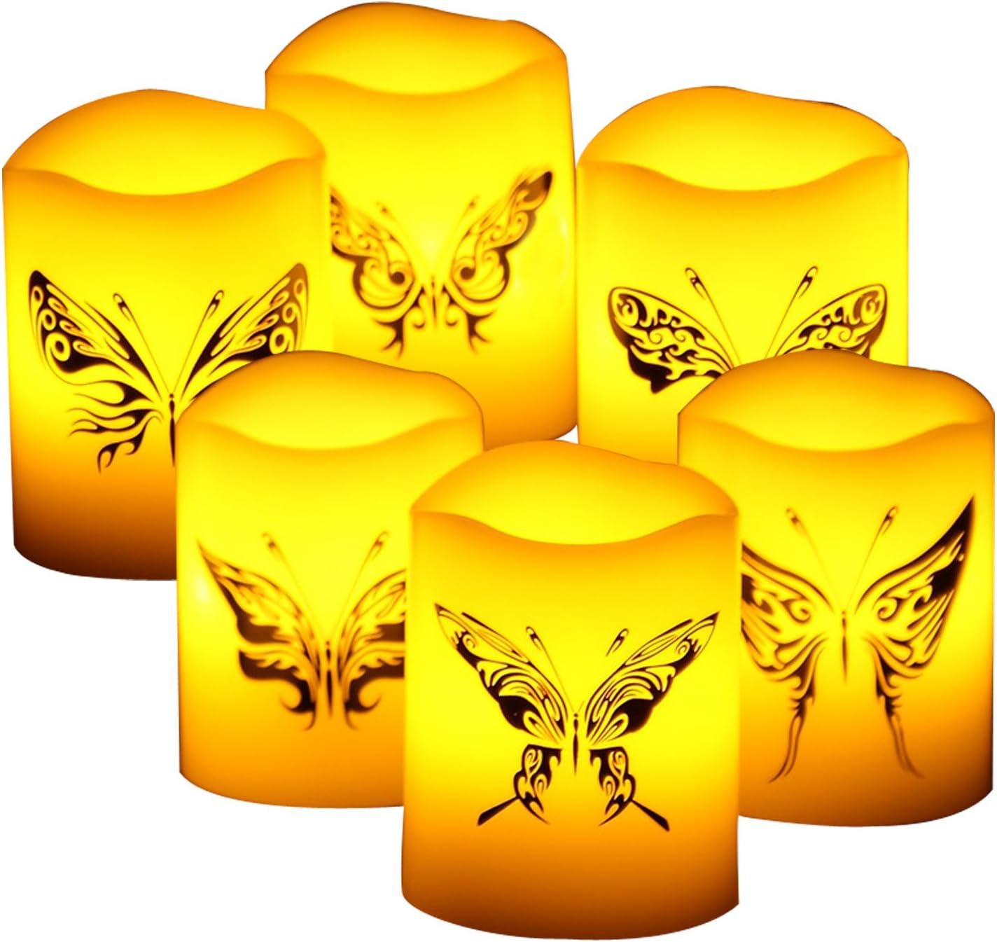 6 Real Wax Flameless Candles with Timer 400H Long Lasting Flickering