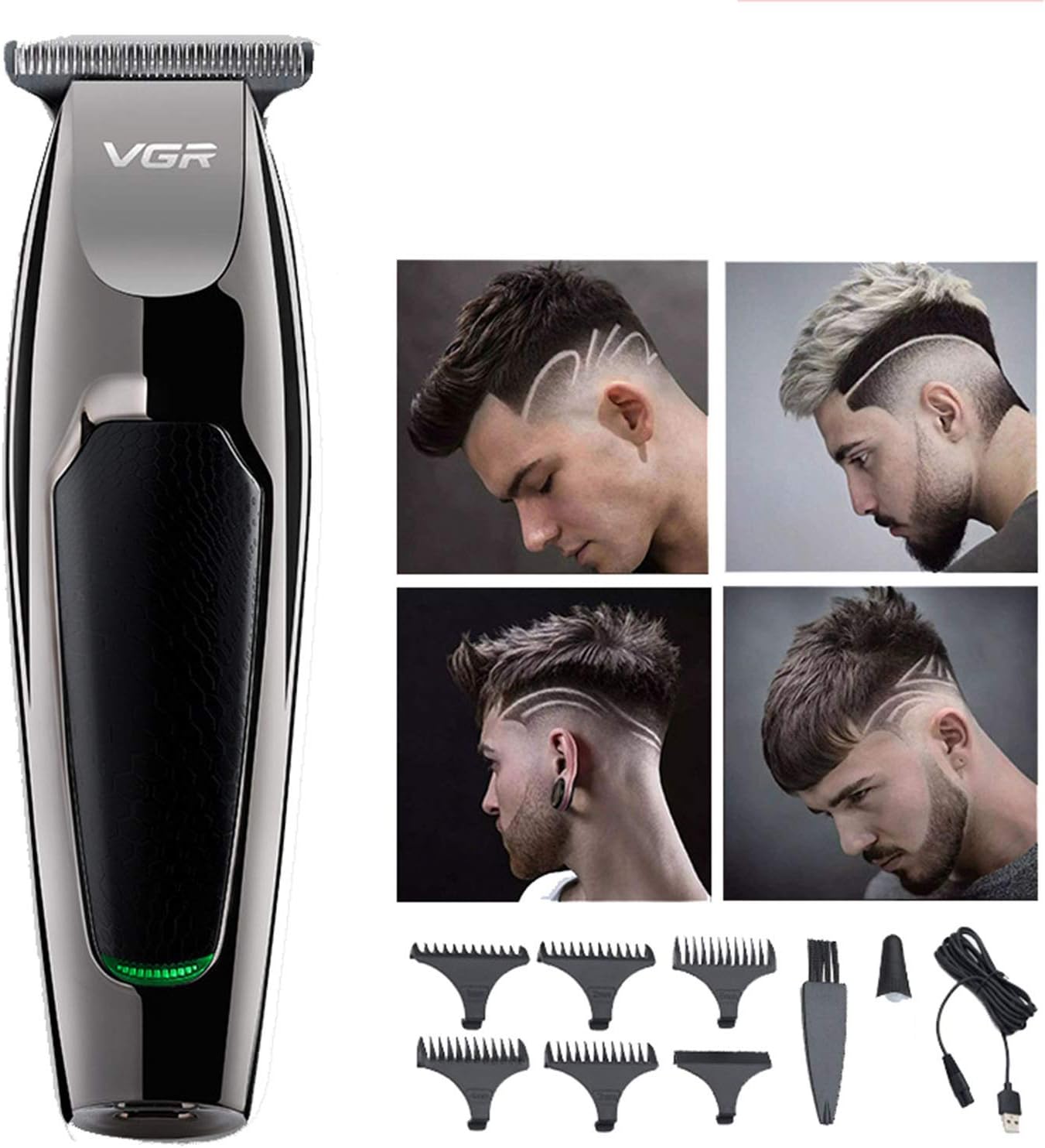 Hair Clippers for Men, Professional Hair Trimmer Clipper Cordless Electric Haircut Kit Beard Shavers, with Self-Sharpening Ceramic Blade, Waterproof, USB Rechargeable, LED Display for Family Use