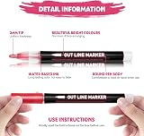 Lenski Glitter Pens 24 Colors Outline Markers for Kids Arts Craft Gift view 7