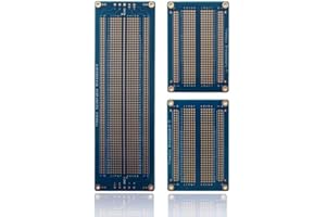 Treedix 3 pcs Universal Board Solderable BreadBoard PCB Prototype Shield Board Double Sided Tinned Gold Plated Holes Compatible with Arduino Kit Raspberry Pi Shield Prototyping and Testing (Mode 3)