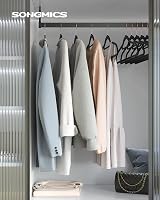 SONGMICS Velvet Hangers Set of 50; 0.6 cm Thick, 43.5 cm Long, Rose Gold/Black view 2