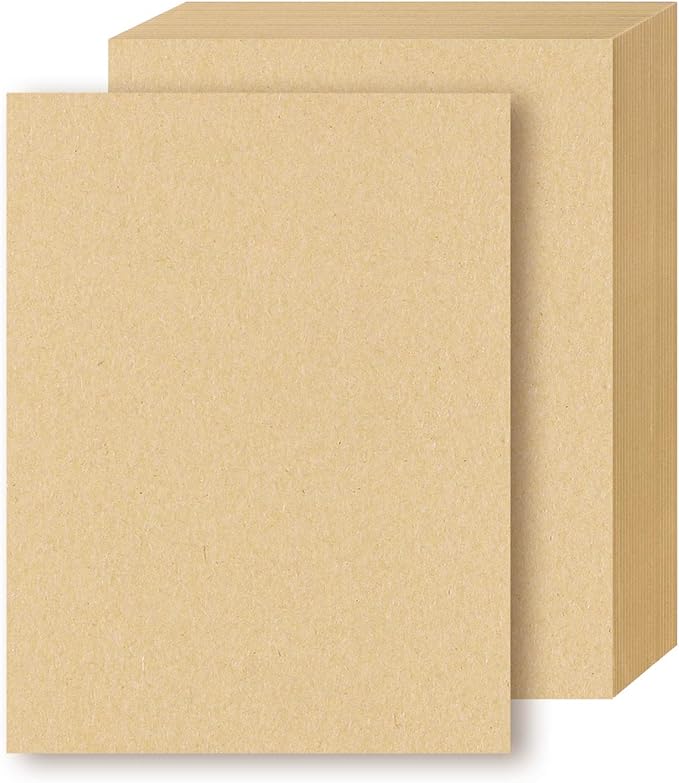 Brown Kraft Letter Sized Stationery Paper, 120GSM Kraft Brown Paper Sheets for Arts
