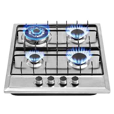24"x20" 4 Burner Gas Cooktop with NG/LPG Conversion Kit