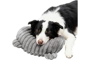 Jiupety Dog Calming Pillow, Soft and Neck-Friendly, Washable Pet Neck Pillows for Small Medium Large Dogs and Cats, 17" x 10", Gray