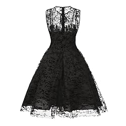 Keyhole Mesh Floral Embroidery Dress for Women