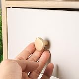 Yibaijia Brass Round Cabinet Knobs 4 Pack 20mm 25mm Screws Gold view 5