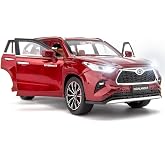 BDTCTK 1/24 Highlander Model Car, Zinc Alloy Pull Back Toy car with Sound and Light for Kids Boy Girl Gift(Red)