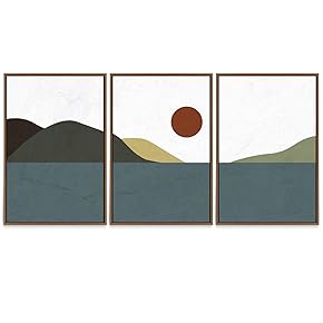 SIGNWIN 3 Piece Framed Canvas Wall Art Abstract...