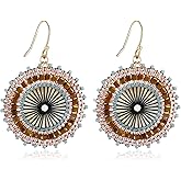 Colorful Bead Earrings For Women Summer Beach Handmade Bead Earrings Bohemia Hoop Dangle Earring For women