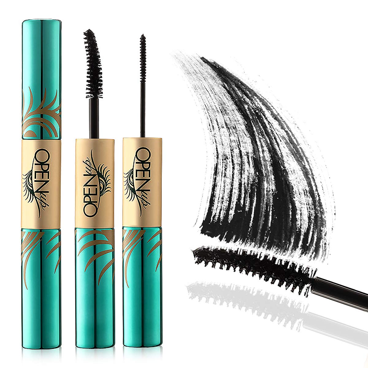SIAMHOO Double Head 2 in 1 Mascara,4d Silk Fiber Lash Mascara Waterproof,Soft Full Lashes,No Smudging, No Clumping,No Flaking,Thick & Black, (Pack of 2): Beauty