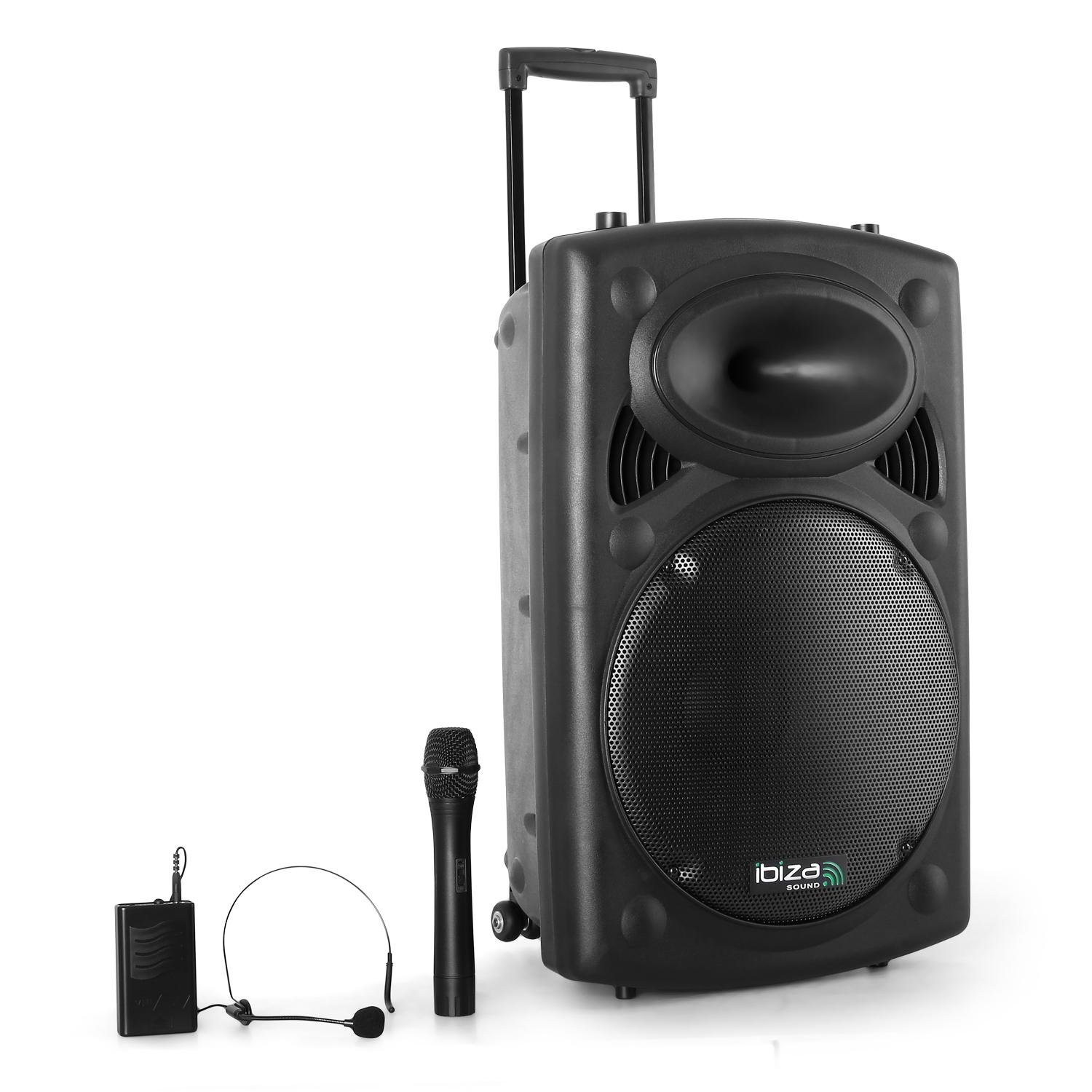 Sistema PA portátil Ibiza Port VHF batería USB SD MP