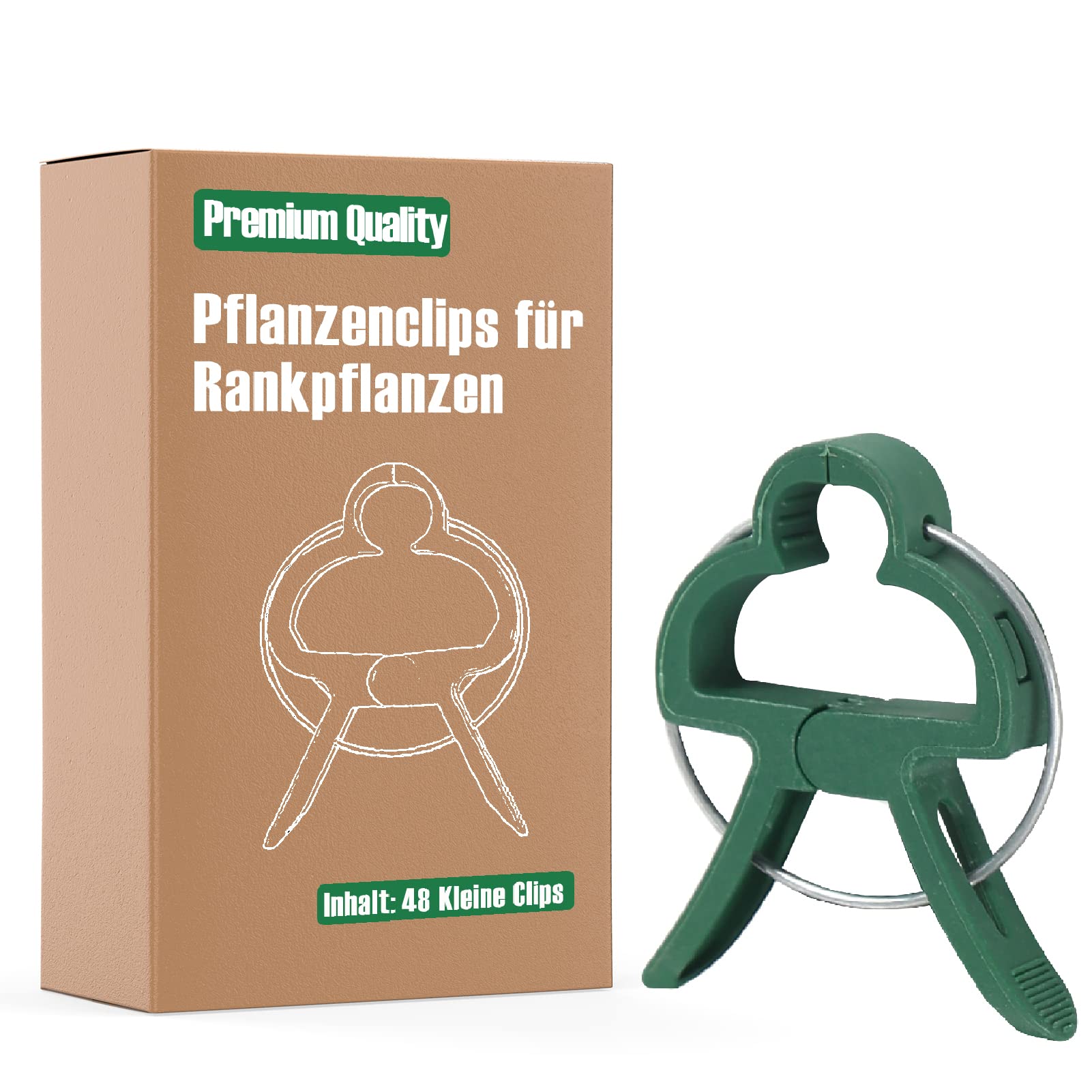 Miuezuth Plant Clips Gentle Durable Plant Support Clips Set, Garden Clips for Supporting Plants, Flowers, Vines, Tomatoes, Roses, Cucumbers and Other Trellis Plants (Small, 48 Pcs)