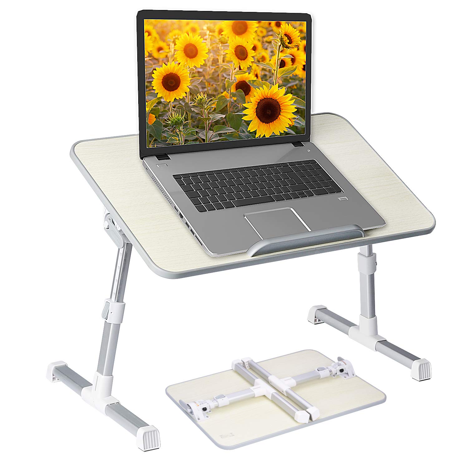 Neetto Adjustable Laptop Bed Table, Foldable Breakfast Tray, Portable