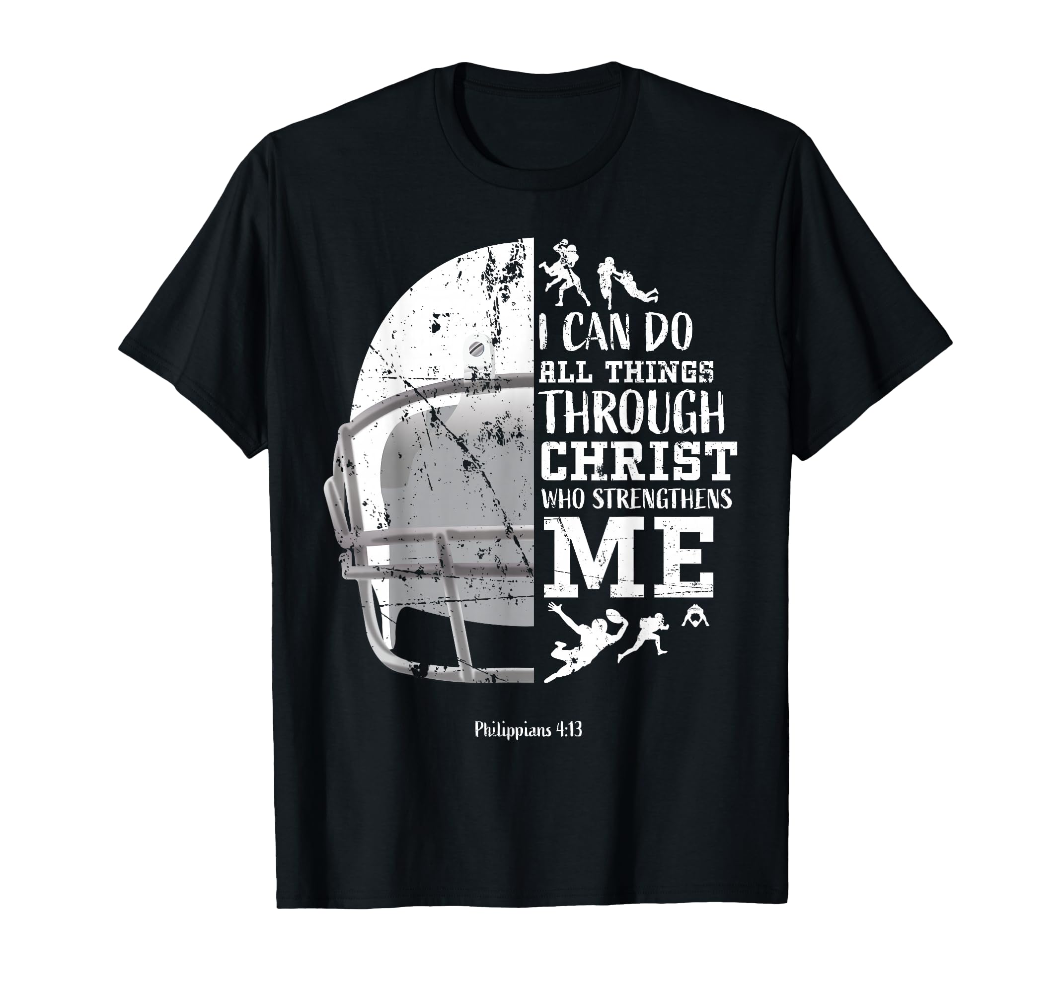 Photo 1 of ***GREEN***I Can Do All Things Through Christ Football Philippians 4:13 T-Shirt 12k