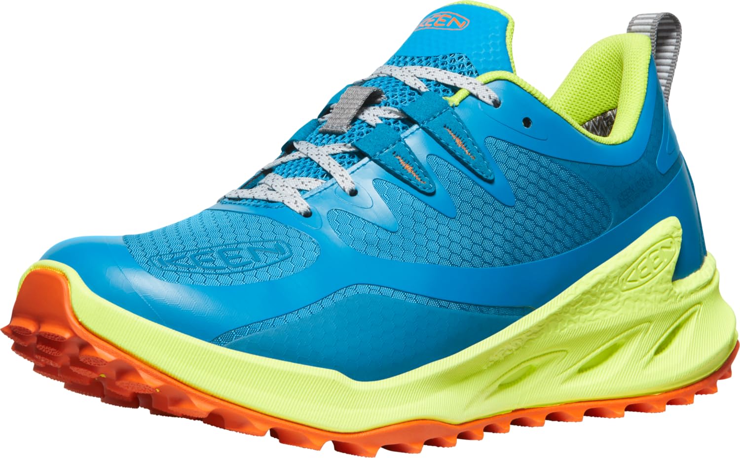 KEEN Women’s Zionic Low Height Waterproof All Terrain Hiking Shoes, Fjord Blue/Evening Primrose, 5