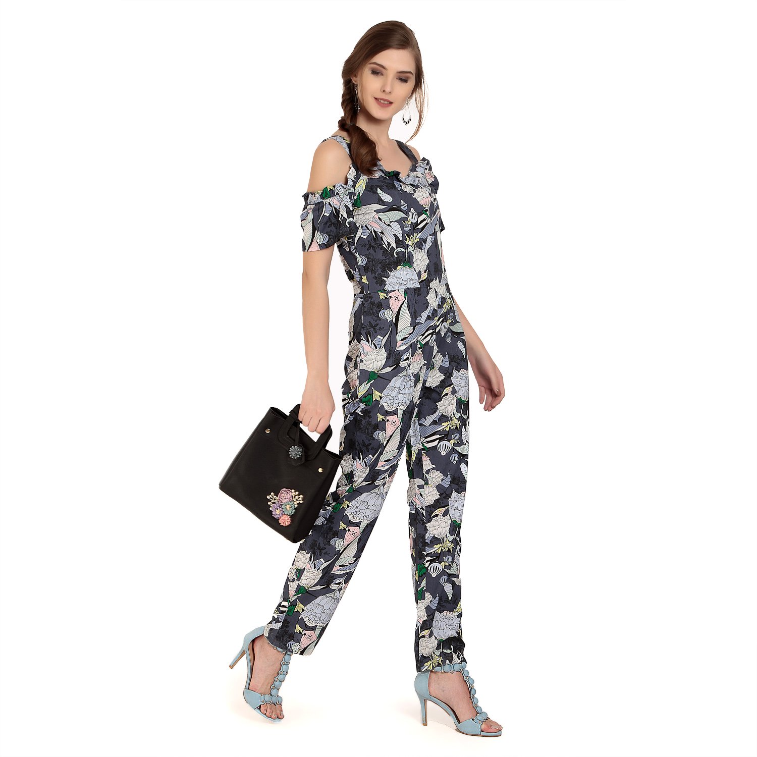 abiti bella women's rayon jumpsuit (greay)