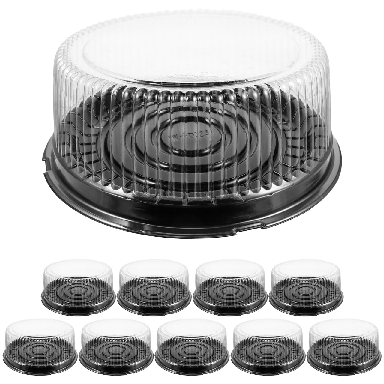 Photo 1 of Angoily 10Pcs 8 Inch Plastic Cake Container with Clear Dome Lid, Cake Holder, Clear Plastic Cake Carrier, Round Cake Boxes, Cake Stand, Round Cupcake Holder with Lid, Reusable Bakery Box