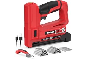 POPULO Electric Staple Gun 4 in 1 Cordless Stapler, 4V Rechargeable Band Nailer, Nail Gun Battery Powered with 2,000 Staples 