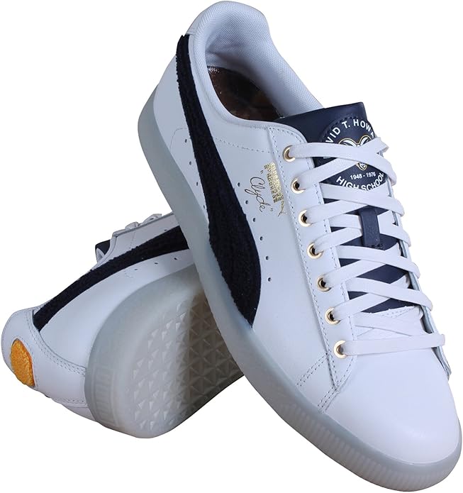 puma clyde white navy