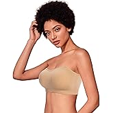 DD DEMOISELLE Plus Size Strapless Bra for Women, No-Slip Bandeau Bust Support, Tube Tops Seamless Wireless Bra, 1 Pack, Beige,XXL