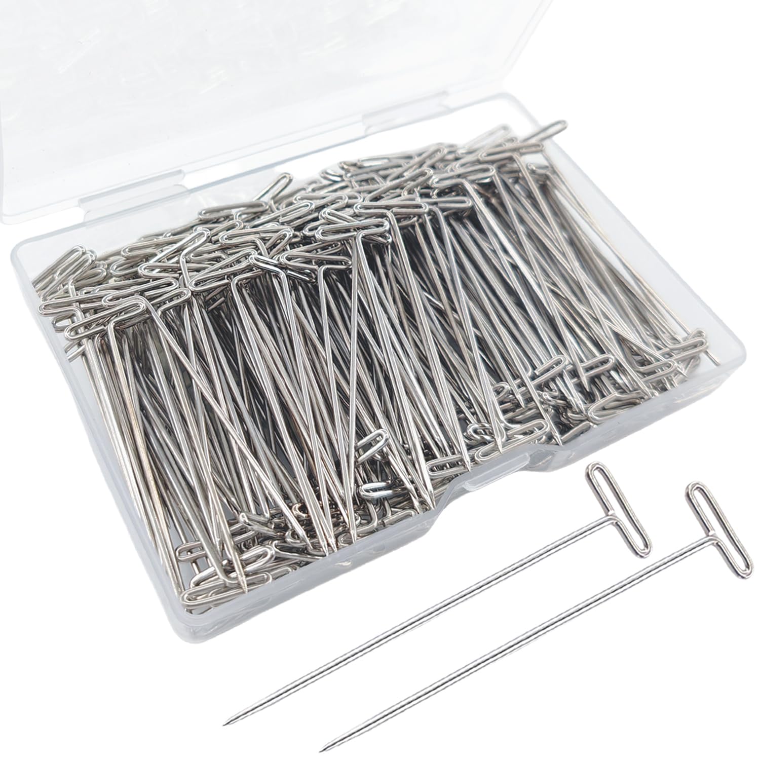 Photo 1 of YUBTY 150PCS T Pins 2 inch T-Pins, Sewing Wig Blocking Wig T Pin for Wigs, Straight Pin for Blocking Knitting, Crocheting, Modelling, Sewing, Wig Making and Crafts (2 Inch)