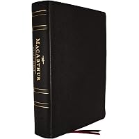 NKJV, MacArthur Study Bible, Black Genuine Leather, Thumb-indexed