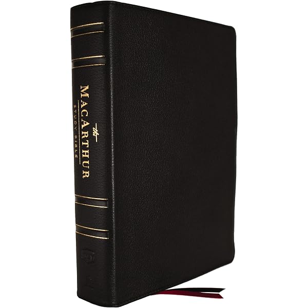 NKJV, MacArthur Study Bible, Black Genuine Leather, Thumb-indexed