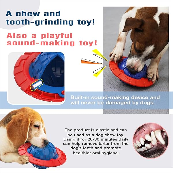 KADTC DOG SQUEAKY TOY FOR SMALL/MEDIUM DOGS FETCH TRAINING TOYS OUTDOOR INTERACTIVE INDOOR CHEW TEETHING CRATE BALL