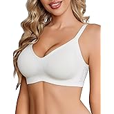 Avidlove Womens Wireless Bras Lace Seamless Bras Padded Full Coverage Bralette Comfortable V Neck T Shirt Everyday Bra