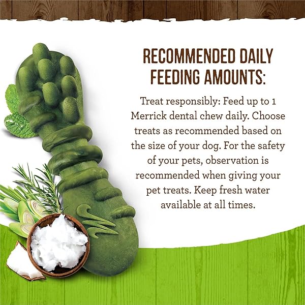 MERRICK FRESH KISSES NATURAL DENTAL CHEWS INFUSED WITH COCONUT AND BOTANICAL OILS FOR TINY DOGS 5-15 LBS – 106 CT. BOX