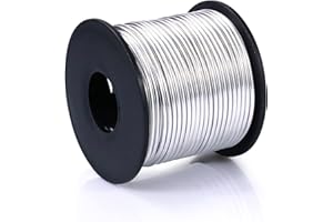 CADIKEZ Aluminum Craft Wire, 95 Feet 2.0mm/ 14 Gauge Soft Silver Metal Bendable Sculpting Aluminum Wire Roll Bulk for DIY Crafts Jewelry Making