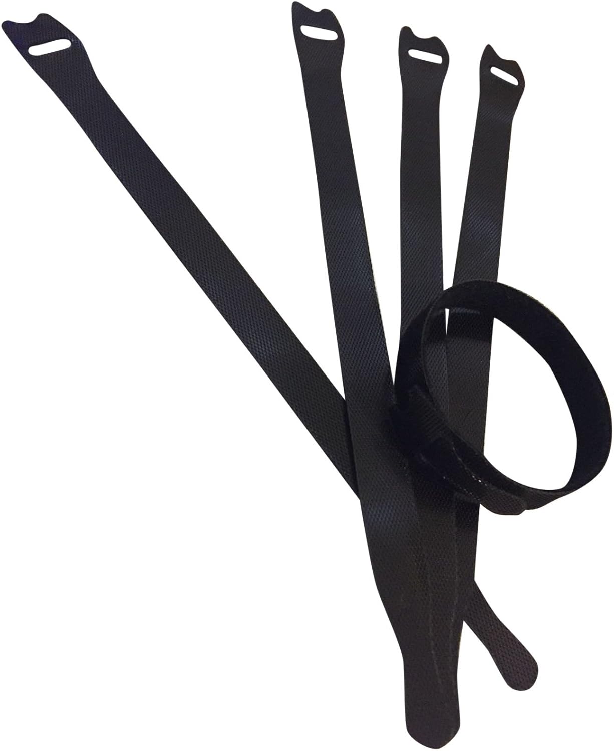 Starument HY00106 Hook and Loop Cable Ties, Premium Industrial Grade and Reusable Fastening Cord Straps for Home, Office and Outdoors, Black, 50 Piece