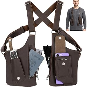 WRINGKIT Double Shoulder Armpit Bag, Anti-Theft, Adjustable | Underarm Wallet Holster Bags for Men, Hidden Strap Harness Wall