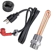 3500043 Engine Block Heater 1000W 120V, 3/4" NPT Thread Immersion Heater | Compatible with Ford Mercury Lincoln International Caterpillar Detroit Diesel Hino Mack Nissan, 15 Amp Type A Plug