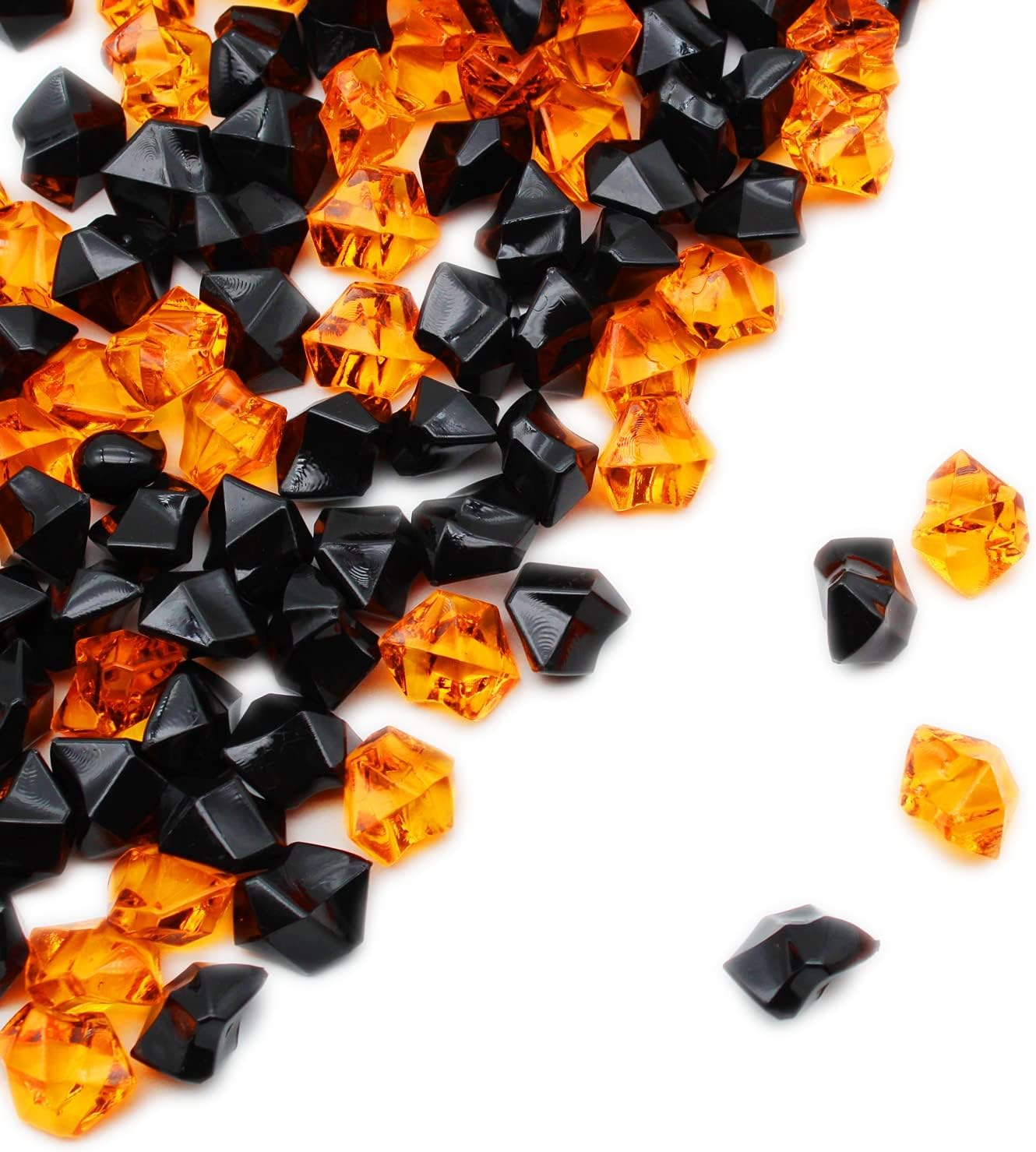 Vase Fillers - PMLAND Acrylic Ice Rocks Crystals Gems 550 Pcs 3 lbs Bulk Bag for Vase Filler Table Scatter Party Wedding Arts Crafts Decoration and Display - Halloween