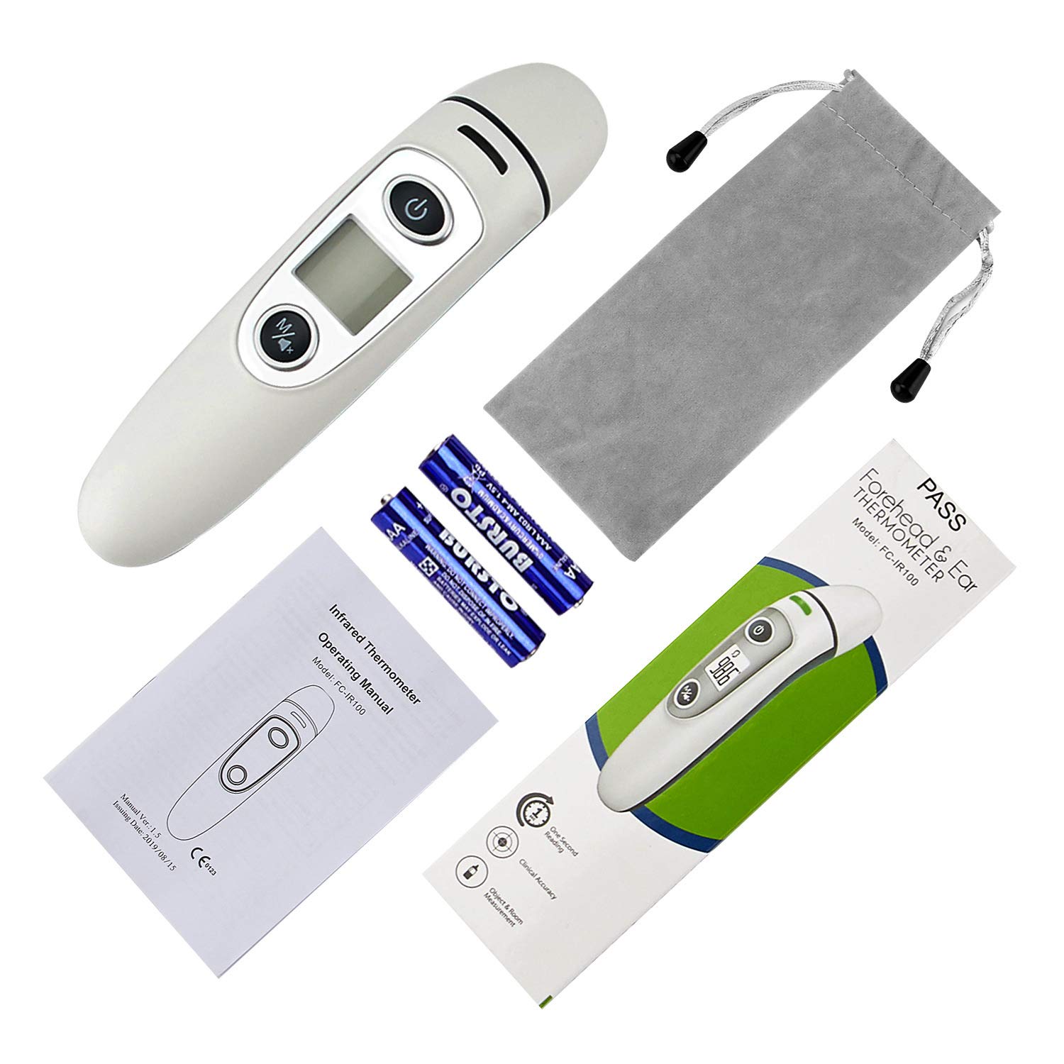 Ear Forehead Thermometer Digital Infrared Temporal Thermometer with Fever Alarm and Memory Function – Ideal for Babies, Infants, Children, Adults, Indoor, and Outdoor Use : Baby