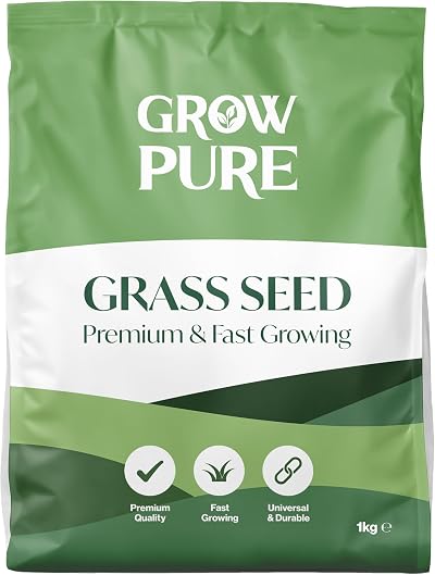 Grow Pure Grass Seed 1kg Fast Growing Shade Tolerant UK Climate