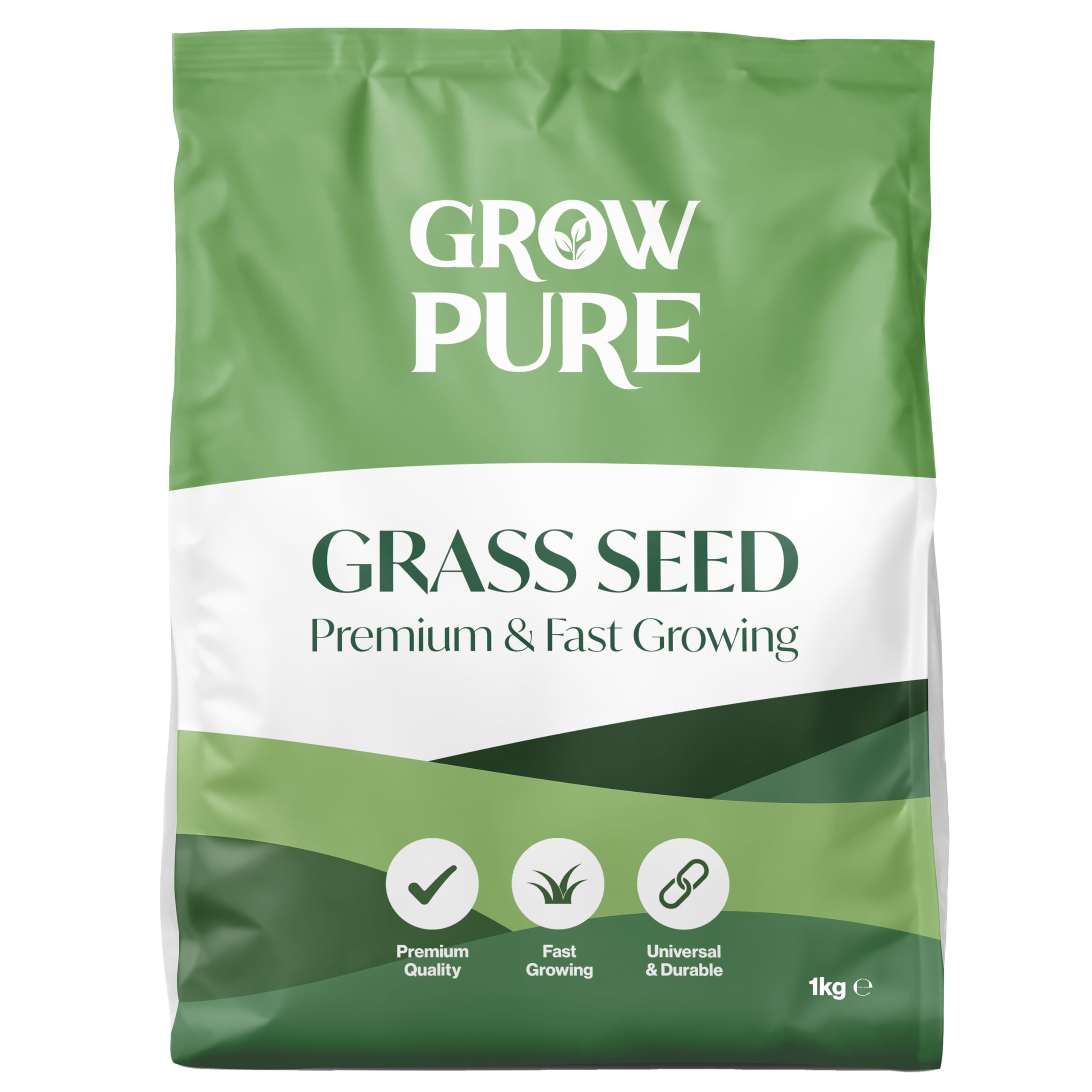 Grass Seed (1kg Covers up to 60 sqm) Fast Growing Grass Seed for Quick Lawn Patch Repair and New Lawns. 1kg Hard Wearing Suitable for Shade and UK Climate.