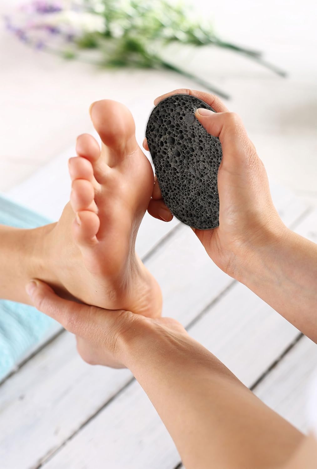 K-Pro Natural Lava/Pumice Stone for Foot Care - Alternative Way to Remove Dry Skin (Black) - Image 4