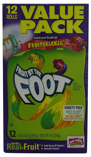 FRUIT BY THE FOOT, FRUIT SNACKS, VARIETY PACK, 9 OZ