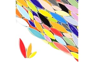 ZWCT 200g Ceramic Mosaic DIY Set Colorful Petal Ceramics Leafy Vein Mosaic Tiles Craft Materials Mosaic Art Materials - Mixed Colors