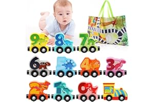 CNYIFS Wooden Dinosaur Magnetic Train Set for Toddlers 2-4 Dinosaur Toys for Kids Train Toys for Toddlers 3-5 Magnetic Train Car Toys for Toddlers