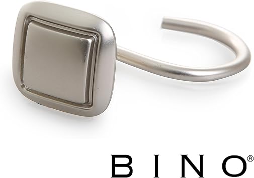 Amazon Com Bino Shower Curtain Hooks Brushed Nickel Set Of 12