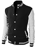 H2H Mens Slim Fit Varsity Baseball Bomber Cotton