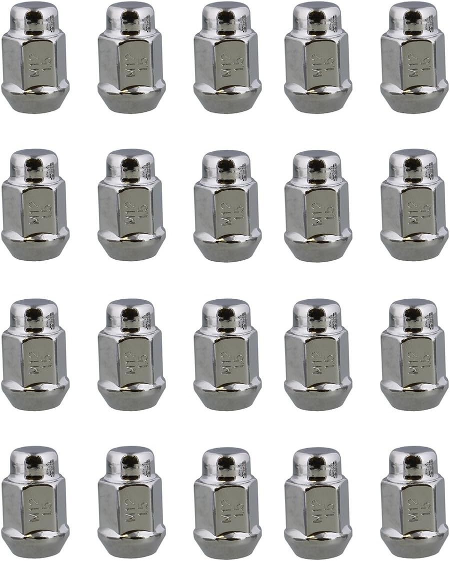 ABN Wheel Lug Nuts 20Pack, M12 x 1.5 Chrome Lug Nuts JDM 1.4in Tall