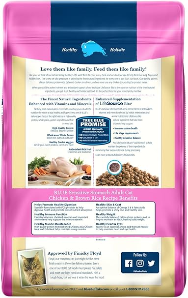 blue buffalo cat food sensitive stomach 15lb