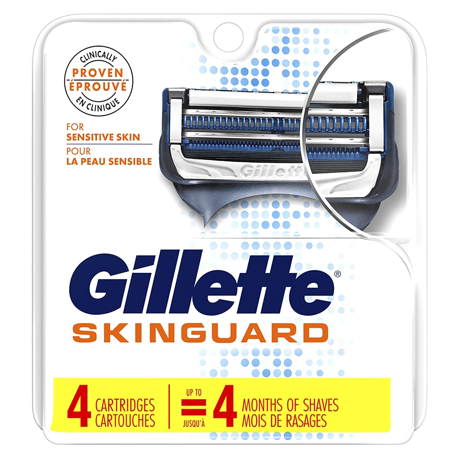 Gillette SkinGuard Sensitive Razor Blade Refills, 4 blades