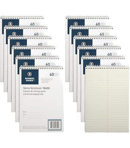 Amazon.com : Business Source Wire bound Steno Notebook, 60 Sheets